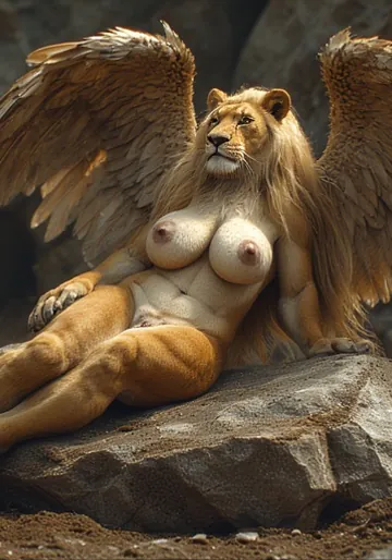 White-horse-2025 Lioness Furry-001 [AI Generated]